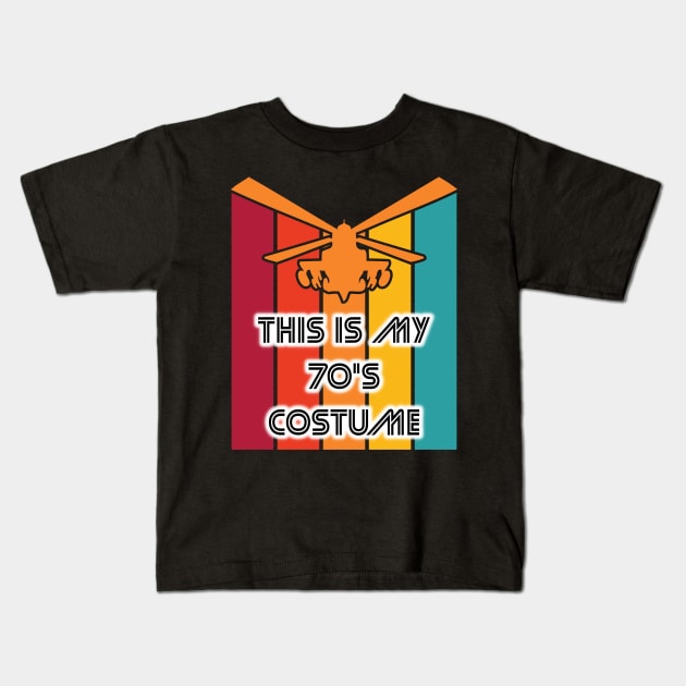 Drone Pilot Halloween Costume Party Retro Vintage 70s Kids T-Shirt by coloringiship